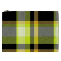 Tartan Pattern Background Fabric Design Cosmetic Bag (XXL) 