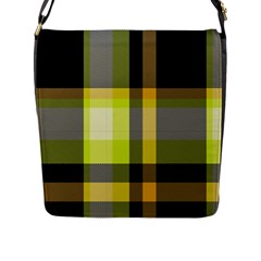 Tartan Pattern Background Fabric Design Flap Messenger Bag (L) 