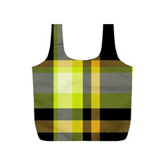 Tartan Pattern Background Fabric Design Full Print Recycle Bags (S) 