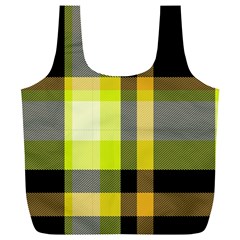 Tartan Pattern Background Fabric Design Full Print Recycle Bags (L) 