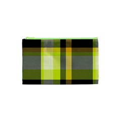 Tartan Pattern Background Fabric Design Cosmetic Bag (XS)