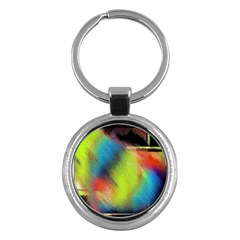 Punctulated Colorful Ground Noise Nervous Sorcery Sight Screen Pattern Key Chains (round)  by Simbadda