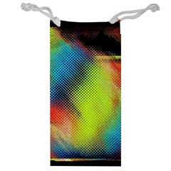 Punctulated Colorful Ground Noise Nervous Sorcery Sight Screen Pattern Jewelry Bag by Simbadda