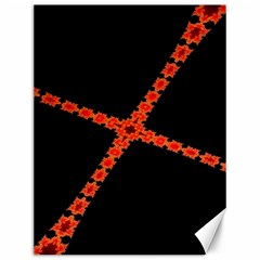 Red Fractal Cross Digital Computer Graphic Canvas 12  X 16   by Simbadda