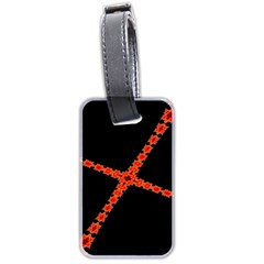 Red Fractal Cross Digital Computer Graphic Luggage Tags (two Sides) by Simbadda