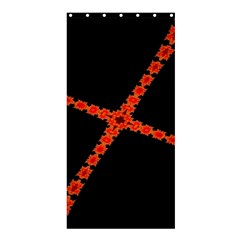 Red Fractal Cross Digital Computer Graphic Shower Curtain 36  X 72  (stall)  by Simbadda