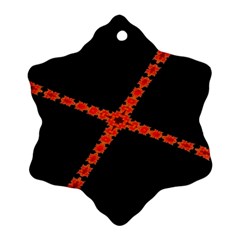 Red Fractal Cross Digital Computer Graphic Ornament (snowflake) by Simbadda