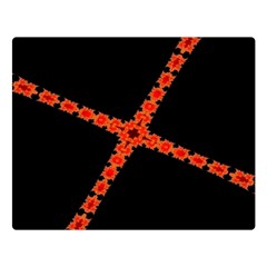 Red Fractal Cross Digital Computer Graphic Double Sided Flano Blanket (large)  by Simbadda