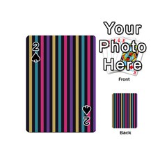 Stripes Colorful Multi Colored Bright Stripes Wallpaper Background Pattern Playing Cards 54 (mini)  by Simbadda