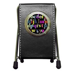 Alphabet Letters Colorful Polka Dots Letters In Lower Case Pen Holder Desk Clocks by Simbadda