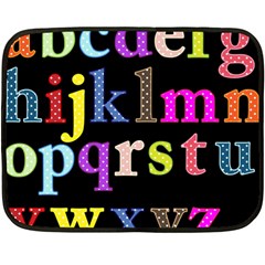 Alphabet Letters Colorful Polka Dots Letters In Lower Case Double Sided Fleece Blanket (mini)  by Simbadda