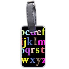 Alphabet Letters Colorful Polka Dots Letters In Lower Case Luggage Tags (one Side)  by Simbadda