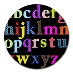 Alphabet Letters Colorful Polka Dots Letters In Lower Case Round Mousepads Front