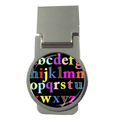 Alphabet Letters Colorful Polka Dots Letters In Lower Case Money Clips (round)  by Simbadda