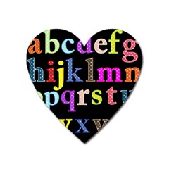 Alphabet Letters Colorful Polka Dots Letters In Lower Case Heart Magnet by Simbadda