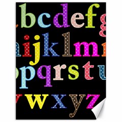 Alphabet Letters Colorful Polka Dots Letters In Lower Case Canvas 18  X 24   by Simbadda