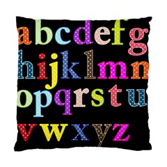 Alphabet Letters Colorful Polka Dots Letters In Lower Case Standard Cushion Case (one Side) by Simbadda