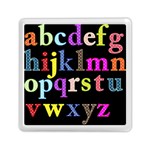Alphabet Letters Colorful Polka Dots Letters In Lower Case Memory Card Reader (Square)  Front