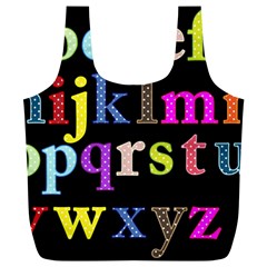 Alphabet Letters Colorful Polka Dots Letters In Lower Case Full Print Recycle Bags (l)  by Simbadda