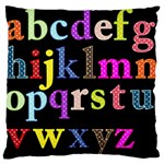 Alphabet Letters Colorful Polka Dots Letters In Lower Case Large Flano Cushion Case (One Side) Front