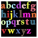 Alphabet Letters Colorful Polka Dots Letters In Lower Case Large Satin Scarf (Square) Front