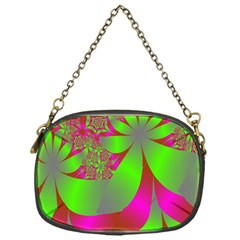 Green And Pink Fractal Chain Purses (one Side)  by Simbadda