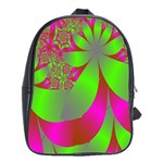 Green And Pink Fractal School Bags (XL)  Front