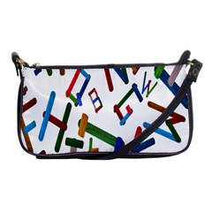 Colorful Letters From Wood Ice Cream Stick Isolated On White Background Shoulder Clutch Bags