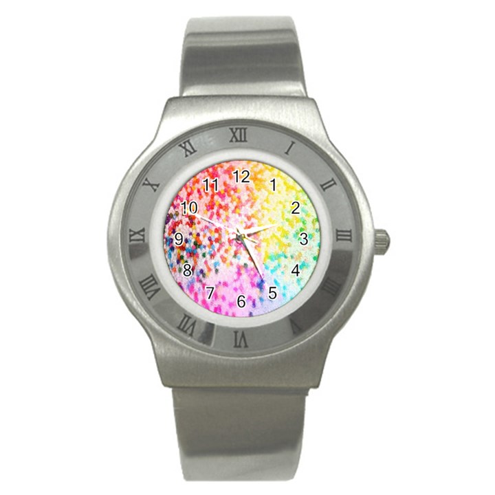 Colorful Colors Digital Pattern Stainless Steel Watch