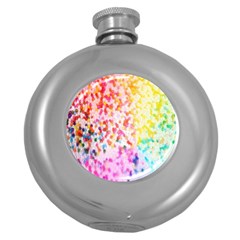 Colorful Colors Digital Pattern Round Hip Flask (5 Oz) by Simbadda