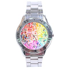 Colorful Colors Digital Pattern Stainless Steel Analogue Watch by Simbadda