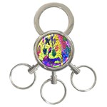 Grunge Abstract Yellow Hand Grunge Effect Layered Images Of Texture And Pattern In Yellow White Black 3-Ring Key Chains Front