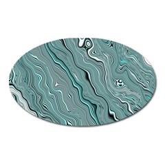 Fractal Waves Background Wallpaper Oval Magnet