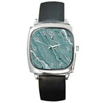Fractal Waves Background Wallpaper Square Metal Watch Front