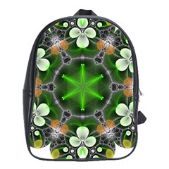 Green Flower In Kaleidoscope School Bags (xl) 