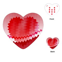 Red Fractal Wavy Heart Playing Cards (heart)  by Simbadda