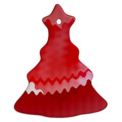 Red Fractal Wavy Heart Ornament (christmas Tree)  by Simbadda