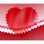 Red Fractal Wavy Heart Deluxe Canvas 14  x 11  14  x 11  x 1.5  Stretched Canvas