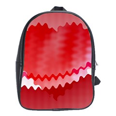 Red Fractal Wavy Heart School Bags (xl) 