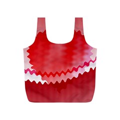 Red Fractal Wavy Heart Full Print Recycle Bags (s)  by Simbadda