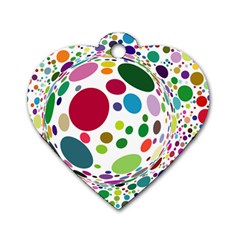 Color Ball Dog Tag Heart (two Sides) by Mariart