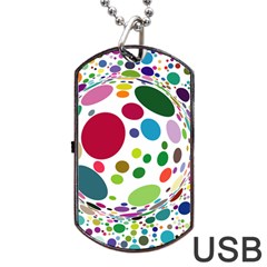 Color Ball Dog Tag Usb Flash (two Sides) by Mariart