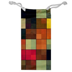 Background With Color Layered Tiling Jewelry Bag by Simbadda