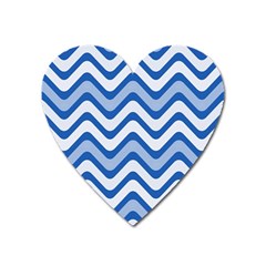 Background Of Blue Wavy Lines Heart Magnet by Simbadda