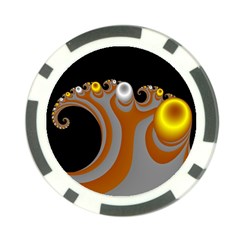 Classic Mandelbrot Dimpled Spheroids Poker Chip Card Guard by Simbadda