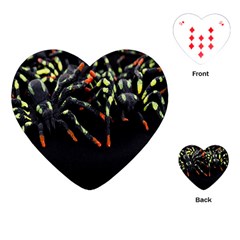 Colorful Spiders For Your Dark Halloween Projects Playing Cards (heart)  by Simbadda