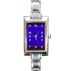Blue Fractal Square Button Rectangle Italian Charm Watch by Simbadda
