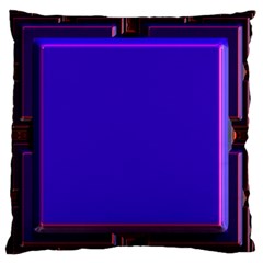 Blue Fractal Square Button Large Flano Cushion Case (two Sides) by Simbadda