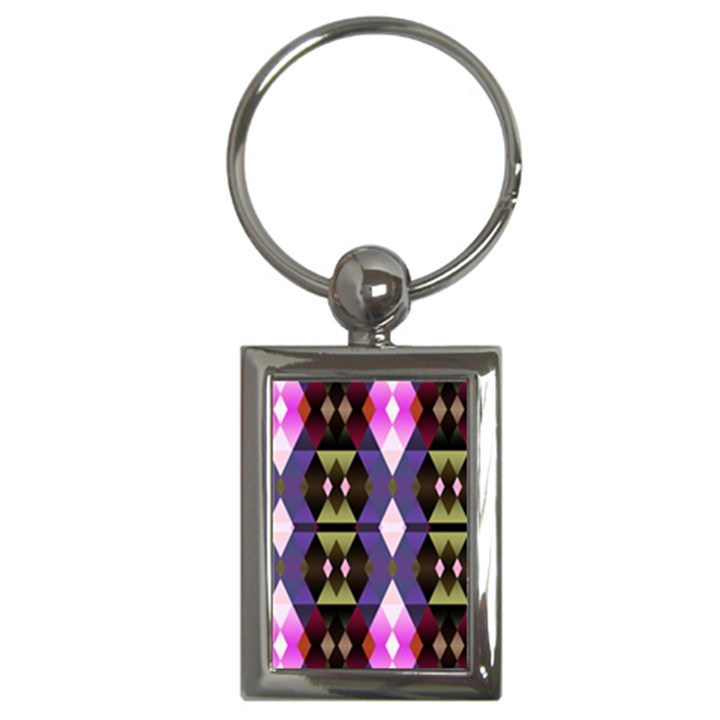 Geometric Abstract Background Art Key Chains (Rectangle) 