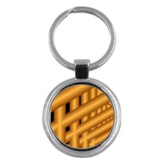 Fractal Background With Gold Pipes Key Chains (round)  by Simbadda